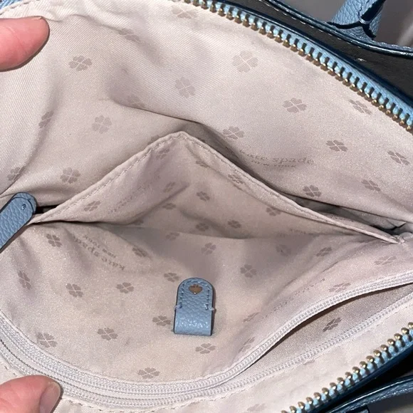 Kate Spade Margaux Medium Satchel Crossbody Bag in Blue with Silver Hardware - Picture 7 of 17